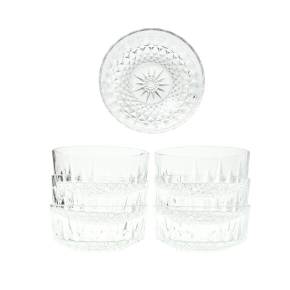 Cristal d’Arque “Diamant” Set of 6 Glass Dessert of Fruit Bowls 4” - Picture 1 of 7